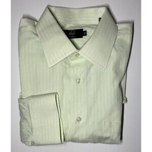 IKE BEHAR New York Men’s Green Stripe Button Up Dress Shirt Size XL 17/35